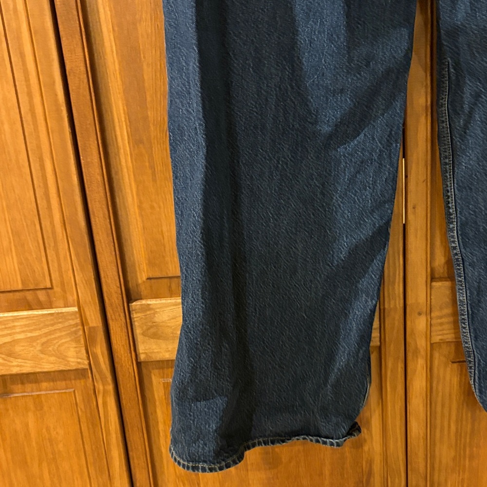 Abercrombie & Fitch Curve Love Dark Blue Wide Leg Jeans Size 31 / 12 - Picture 9 of 9